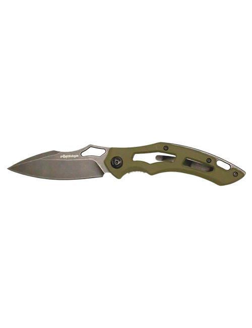 FOX EDGE FE-034 Sparrow Folding Knife OD GREEN (G10 Handle)